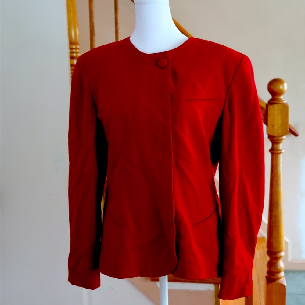 Christian Dior red, button blazer jacket